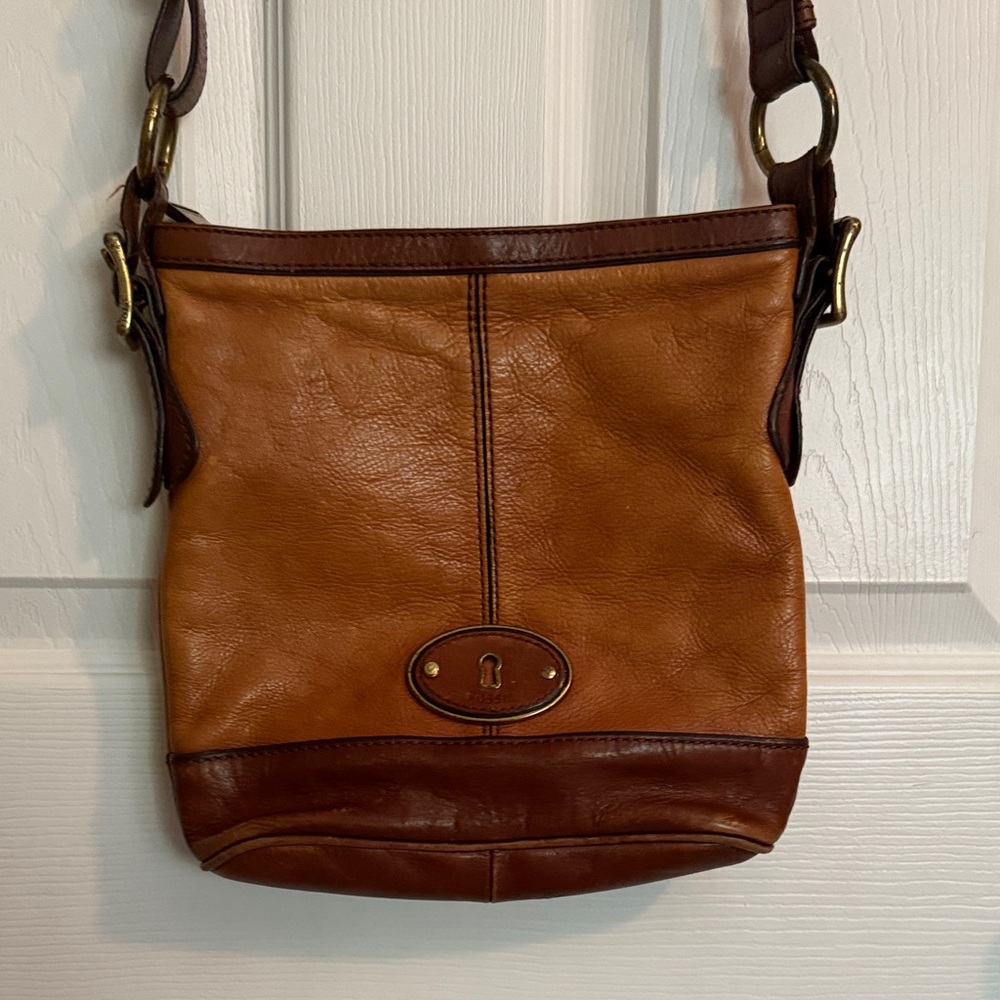 Fossil Brown Leather Crossbody Bag